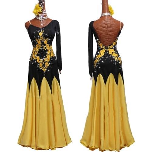 Team Show Ballroom Dress Competition Dance Wear Big Size Tango Dress Adult Prom Party Costume Women Ballroom Dance Dresses I233