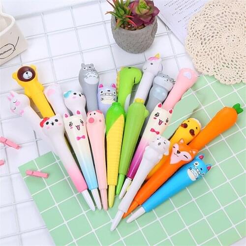 0.5mm Novelty Cartoon Stress Relieve Squishy Gel Pen Signature Squeeze Foam Pen Cute School Office Supplies Gift Stationery