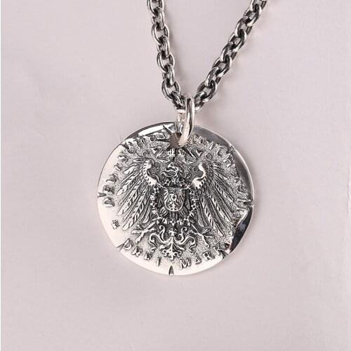 100% s925 silver jewelry personalized mens medal pendant