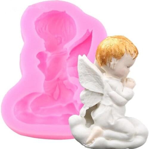 3D Religious Angel Boy Shape Sugarcraft cake Silicone Fondant Mold Candle Clay Silicone Cake Pastry Making Soap Molds