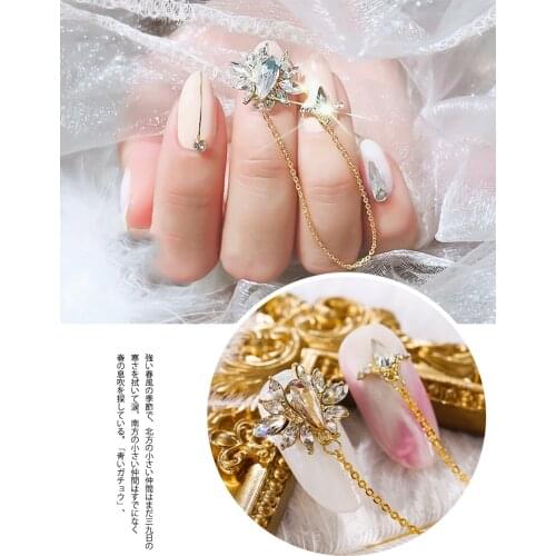 5pcs Nail new net red drop chain drill jewelry high-end bride a pendant alloy nail accessories factory direct sales