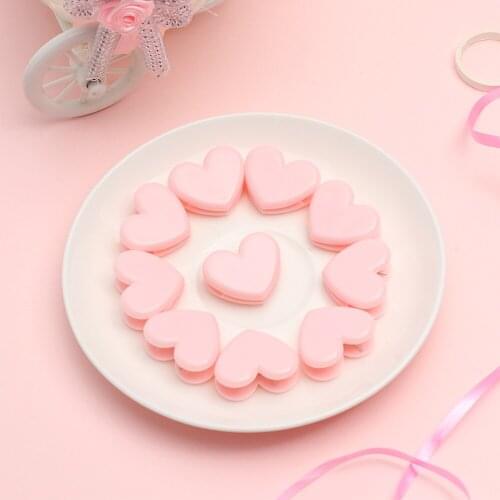 5 Pcs w15 Heart Style Pink Color Small Plastic Notebook Card School Cute Paper Clip Bookmark