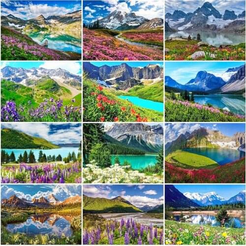 5D DIY Full Square Diamond Painting Mountain Diamond Embroidery Scenery Cross Stitch Rhinestone Mosaic Home Decoration