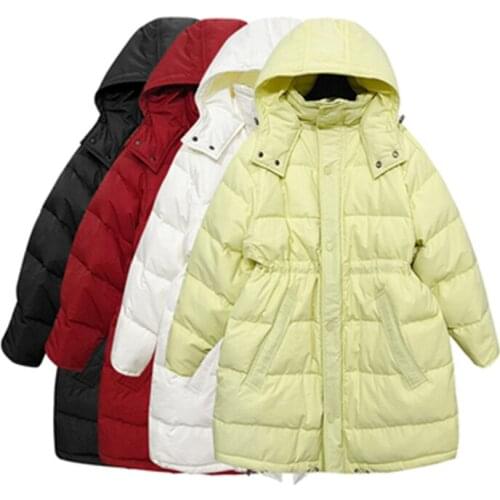 90% White Down Coats 2020 New Winter Ladies Long Outerwear Casual Slim Hooded Female Down Jackets High Quality Clothing N827