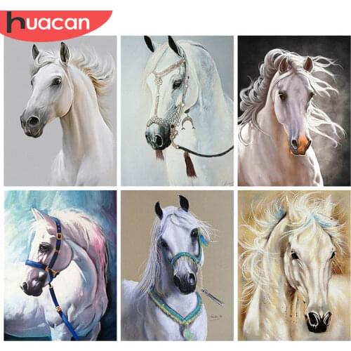 HUACAN 5d Diamond Painting Horse Mosaic Rhinestones Pictures DIY Diamond Embroidery Animal Wall Art Handicraft
