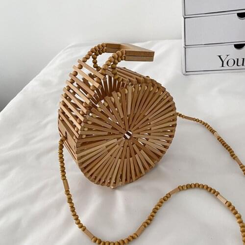 Bohemia Bamboo Round Small ladies Handbags 2021 Summer Brand Luxury Beach Women Crossbody Shoulder Bags lady beach bag