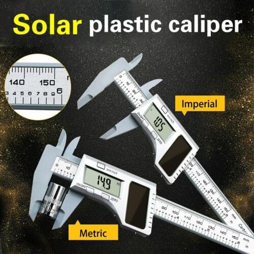 0-150MM Plastic 6 inch Pachymeter Solar Power Digital Vernier Calipers Energy Electronics pachometer Gauge Measuring Tools