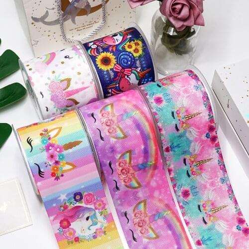 DIY Cartoon Printed Grosgrain Ribbon For Craft Supplies Sewing Accessories 5 Yards. 37767