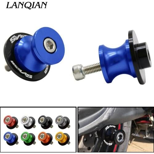 For Suzuki SV650 SV650S SV 650 Motorcycle Accessories Swingarm Slider Spools 8mm With SV650 LOGO CNC Aluminum Motor Stand Screws