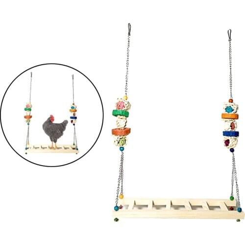 Chicken Swing Natural Wooden Chicken Toy, 40x10x60cm/15.7x4x23.6 inch
