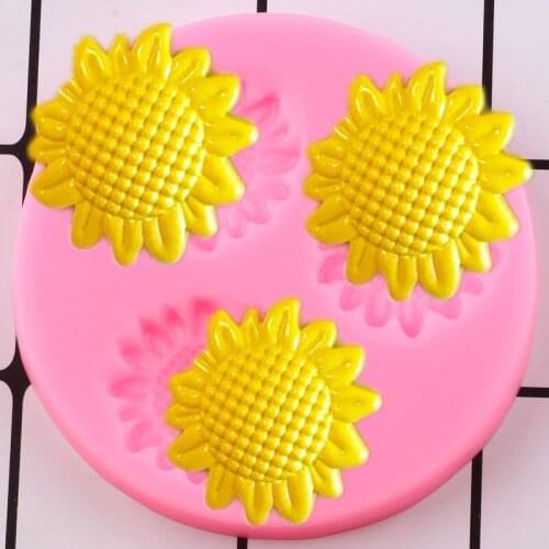 Sunflower Silicone Mold Wedding Cupcake Topper Fondant Molds Flower Cake Decorating Tools Candy Clay Chocolate Gumpaste Moulds