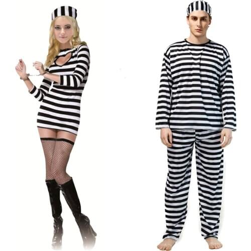 Cosplay Halloween Ghost Festival Prisoner Clothes Sexy Violent Adult Male Prison Uniform