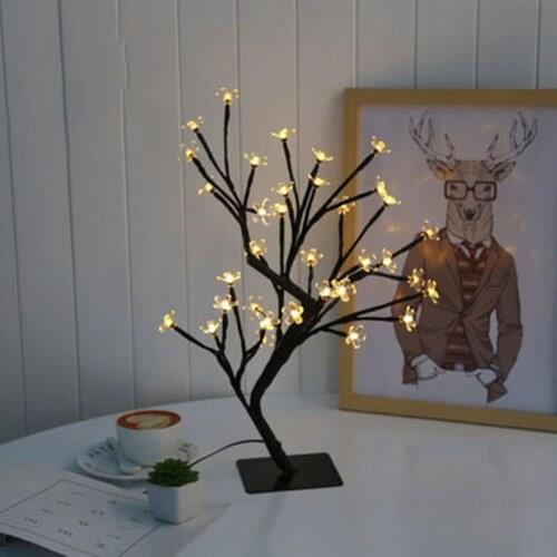 Mycyk Hot led cherry tree lampsimulation plum blossom lamp decoration small night lamp interior decoration 24/36/48cm led light