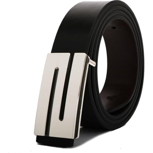 New Arrived Fashion Designer Belt High Quality Genuine Leather Belt Men Cowhide Letter Metal S Buckle
