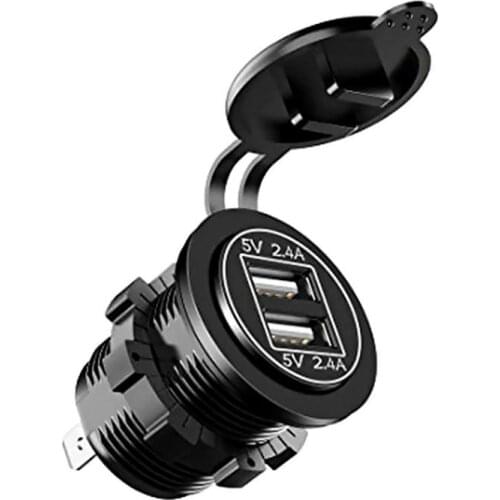 Brand New Universal Car USB Charger Modified UBS 5V4.8A Double Aperture Waterproof And Dust-proof Car Motorcycle Accessories