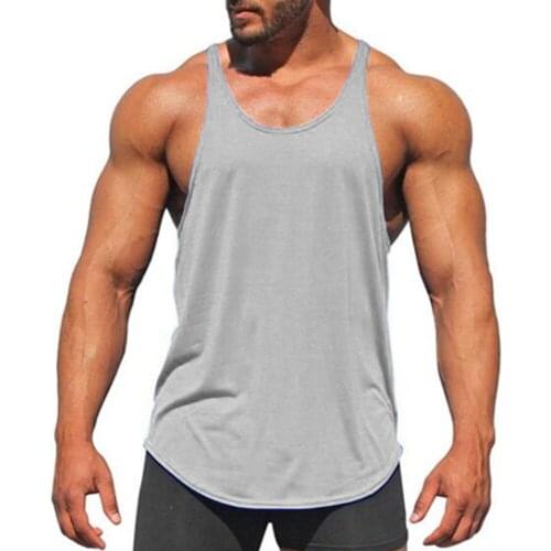 Summer New Mens Exercise Fitness Running Trainning Shirt Tank Perspiration Breathable Sleeveless Cotton Workout Sport Vest
