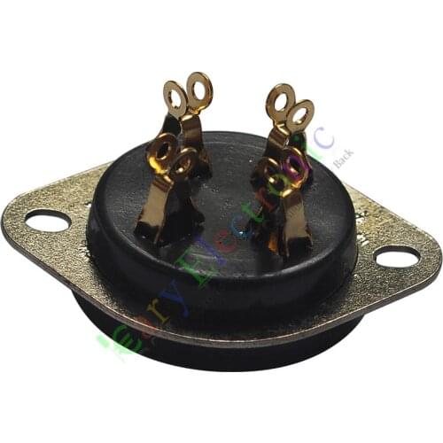 Wholesale and retail 50pc 4Pin GOLD Bakelite Vacuum Tube Sockets for 2A3 300B 45 50 U4A audio amp DIY free shipping