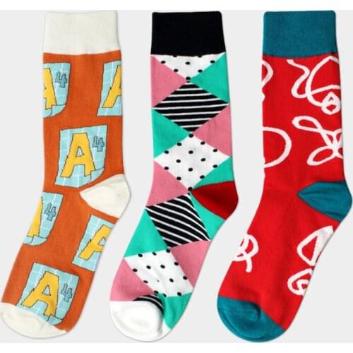 PEONFLY Cotton Man funny happy men Originality Tide Socks High Canister Leisure Time Gentleman Socks meia