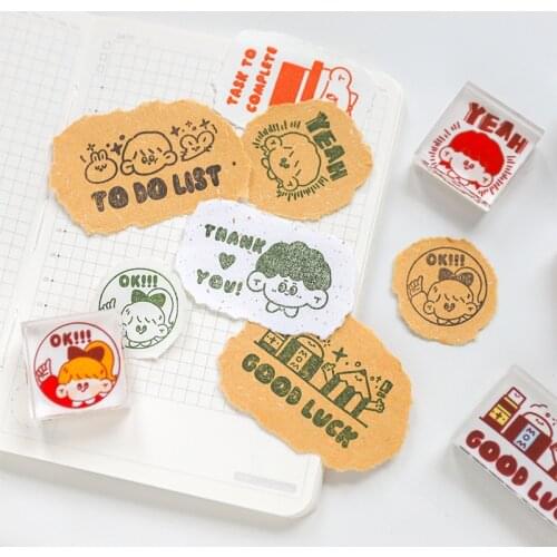 Happy Cartoon Avatar Series Decoration Stamp Acrylic Transparent Stamps for Scrapbooking Stationery DIY Craft Standard Stamp
