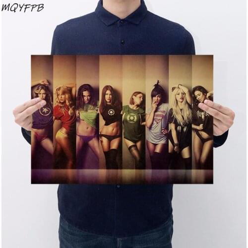 Sexy Girl Kraft Movie Paper Poster Decoration Wall Sticker Household Products 50.5x3cm