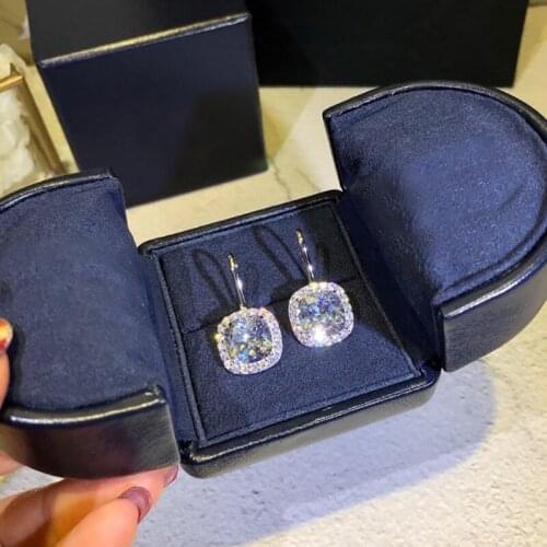 2020 Hot Brand Pure S925 Sterling Silver Jewelry Top Quality Popular brand Pin Zircon Earrings high quality Zircon stud Earrings