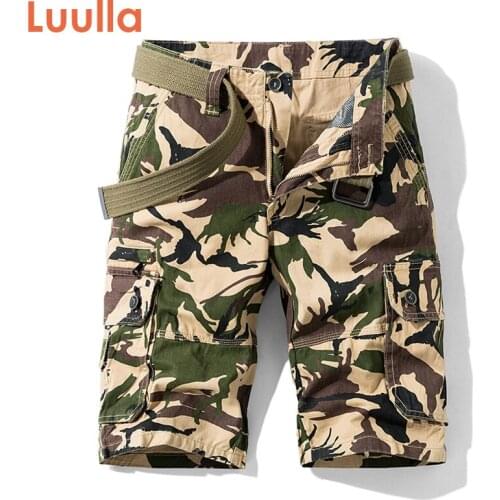 Luulla Men 2020 Summer New Classic Vintage Camouflage Cargo Shorts Men Casual Fashion 100% Cotton Loose Fit Shorts Men Legwear