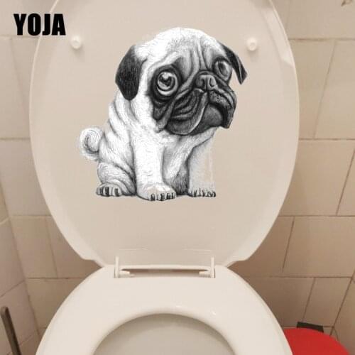 YOJA 19.5*19.9CM Hand-Painted Sanddog Cartoon Wall Decals Decoration Home Toilet Sticker T1-0266