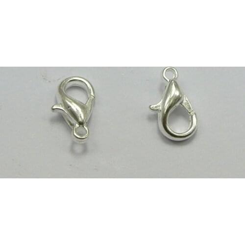 100 Silver Plated Jewelry Lobster Clasp Findings 10x5mm