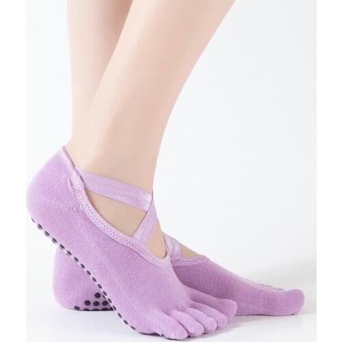 DUVEIL 100% Cotton Women Nonslip Dispensing Sports Socks 5pcs/lot Yoga Socks Ballet Models Backless Yoga Socks Five-finger Socks