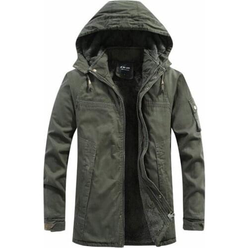 Winter men plus velvet padded cotton clothing mens jacket hooded mens cotton coat long jacket down jacket