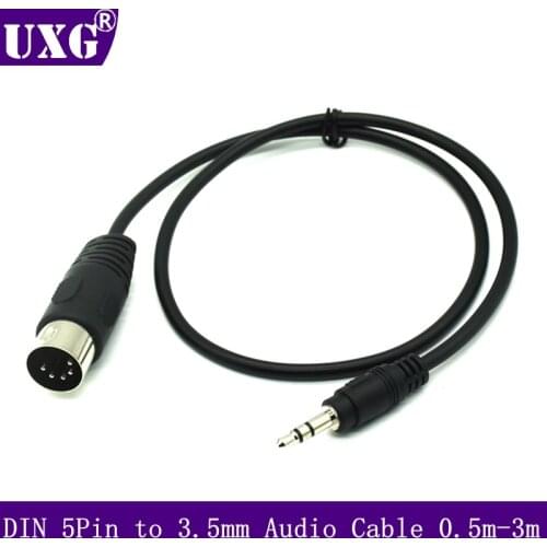 3.5mm Stereo Jack Audio Cable Din To 5 Pin MIDI Male Plug 50cm 1m 3m Audio Extension Cord For Microphone Adapter