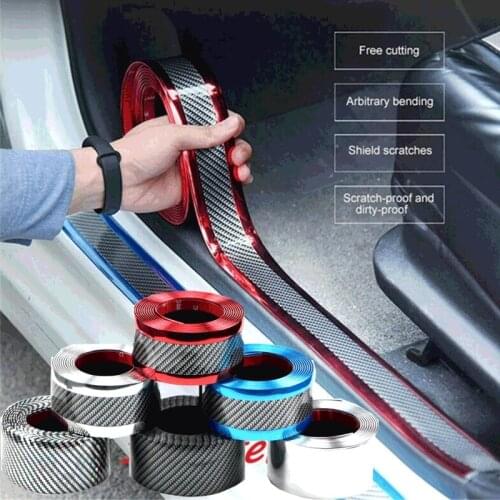 Car Sticker Anti-scratch Rubber Strip Carbon Fiber Door Sticker Protection Anti-collision Strip Exterior Decoration Accessories