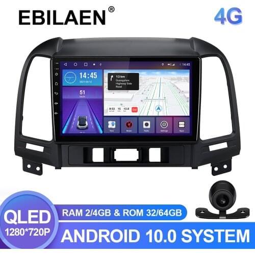 EBILAEN Car Multimedia player For Hyundai Santa Fe 2 2006-2012 Android 10.0 Autoradio GPS Navigation Radio Camera Headunit DVR