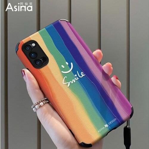 ASINA Imitation Lambskin Case For OPPO Reno 2 3 4 5 Pro Cute Cartoon Silicone Cover Bumper For Realme X7 Find X3 X2 Pro Fundas