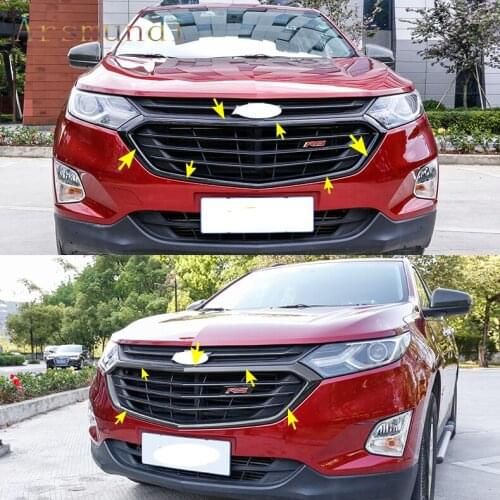 For Chevrolet Equinox 2018-2021 ABS Carbon fiber style Front Grille Grill frame Cover trim Decorative cover 1pcs set car styling
