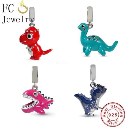 FC Jewelry Fit Original Charm Bracelet Authentic 925 Sterling Silver Various Dinosaur Bead For Making Women Berloque 2021 DIY