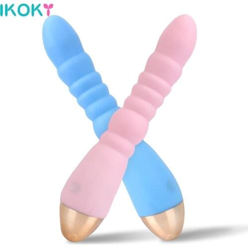 IKOKY 10 Mode G-spot Massager Dildo Vibrator Sex Shop Anal Beads Sex Toys for Women Prostate Stimulation