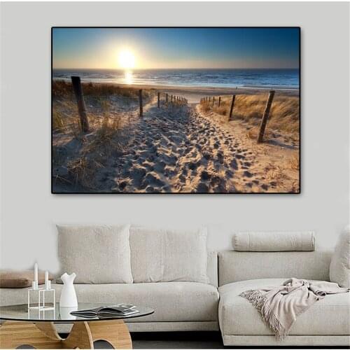 Canvas Paintings Wall Art Landscape Paintings Modern Beach Abstract Poster And Prints Pictures for Living Room Decor No Frame