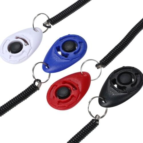 Pet Dog Training Clicker With Elastic Spiral Wrist Band To Train The Dog To Fetch, Shake Hand, Pee, Etc Dog Playing Toy