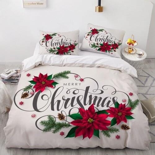 3D Christmas Design Comforter Shell Duvet Quilt Cover Bedding Set Full King Queen Double Single Size Home Textile