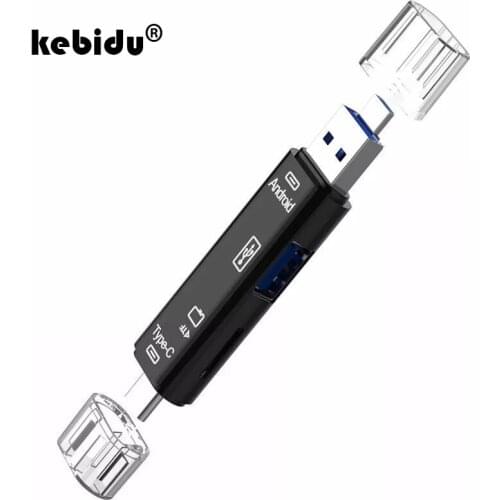 Multifunctional 5-in-1 Type C OTG Card Reader USB 2.0 Memory Card Reader Adapter with USB Female Interface for Mobile Phone PC