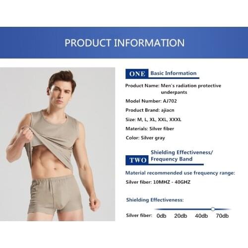 Ajiacn electromagnetic radiation resistant mens underpants,EMF shielding underwear,shielding effectiveness :10MHZ-40GHZ