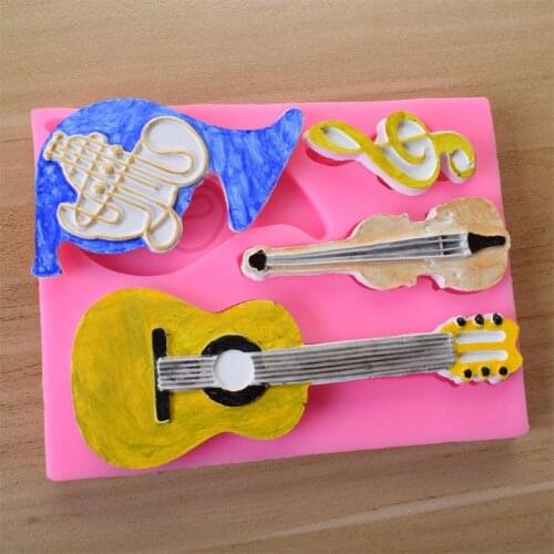 Musical Instruments Resin Mold Guitar Violin Keychain Pendant Epoxy Resin Mold F3MD