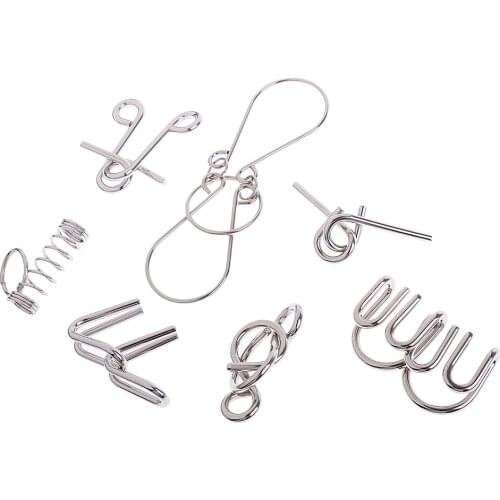 7pcs Locks IQ Game Set, IQ Test Puzzle Game Puzzle Games 3D Puzzle Metal Puzzle