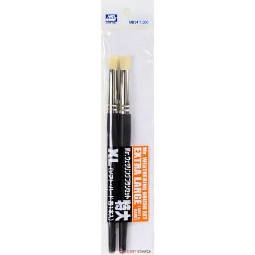 GSI Creos Mr.Hobby MB34 Mr.Weathering Brush Set Extra Large(Soft & Hard)