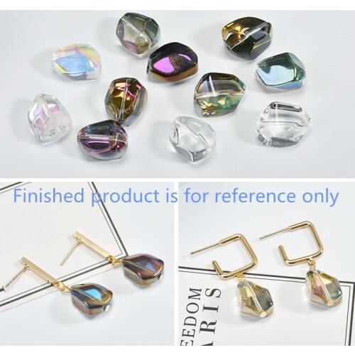 New arrived glass material irregular Shape 10pcs/lot fashion charms diy earring/bracelet jewelry pendants accessory