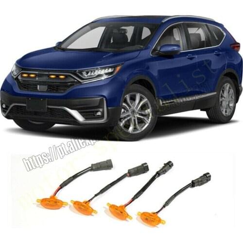 NEW For Honda CR-V 2017-21 Front Grille LED Light Raptor Style Grill Trim Cover 4PCScar accessories