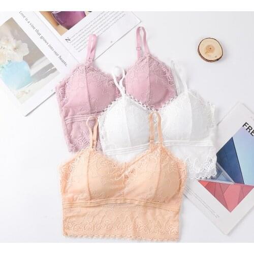 Solid Color Womens Underwear Backless Bra Push Up Bra Sexy Hollow Out Corset Lace Bra For Girl Active Seamless Bra Breathable