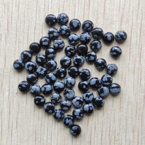 Wholesale 50pcs/lot fashion good quality natural balck snowflake round cab cabochon 6mm beads for jewelry making free shipping