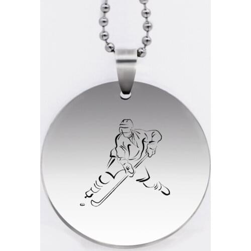 Ufine jewelry ICE BALL pendant army card SPORT STICK BALL round disc stainless steel customed necklace N4556